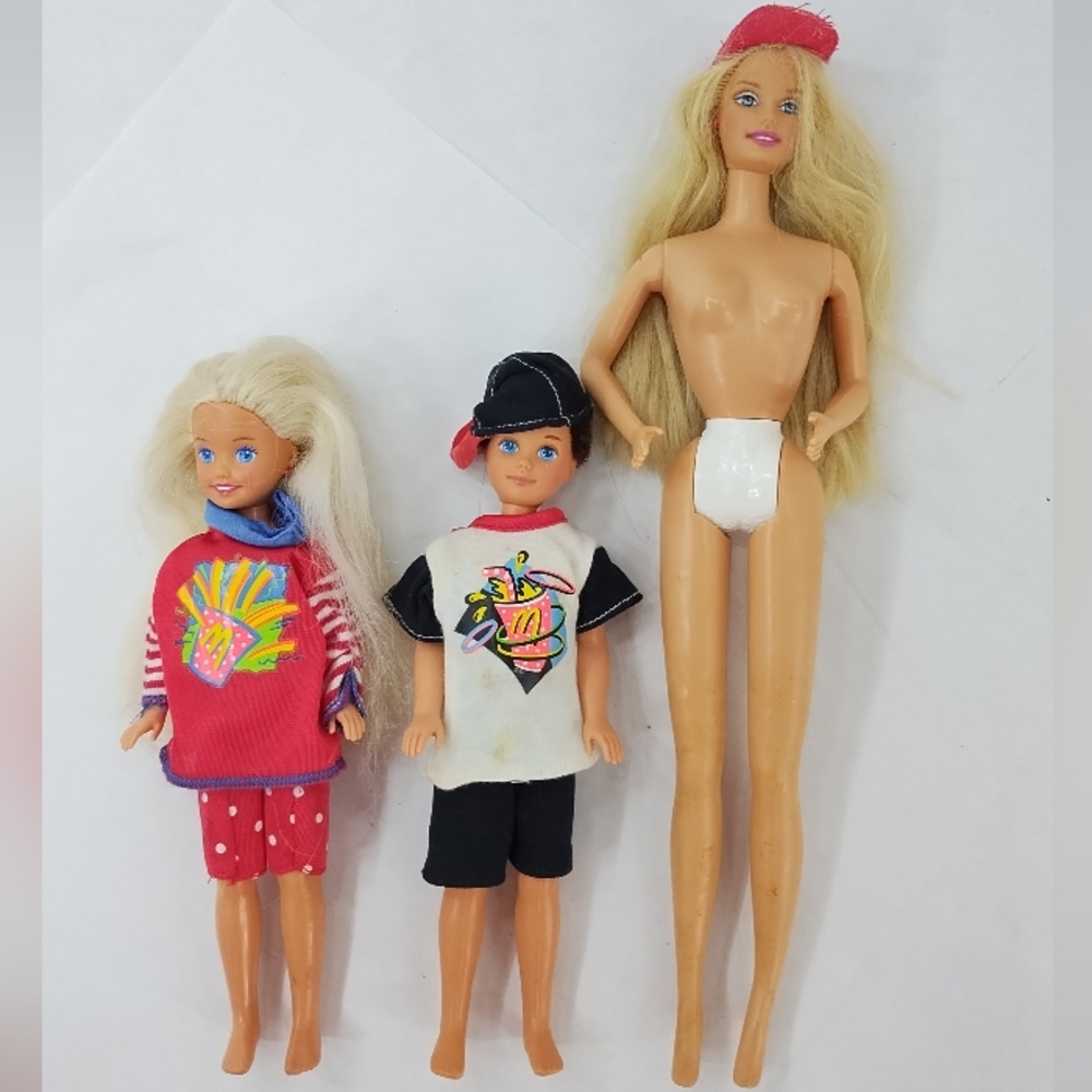 Vintage McDonald's Barbie, Happy Meal Todd and Stacie Dolls 1990s